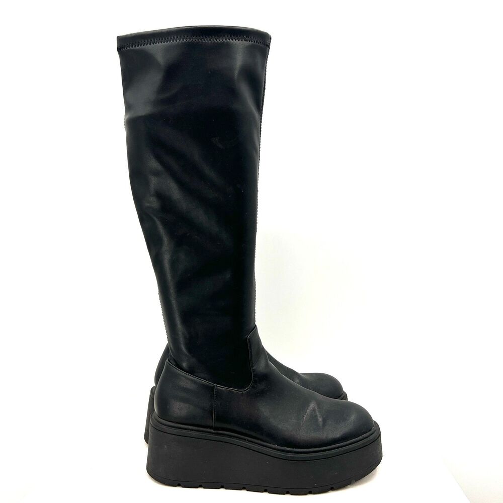 Steve Madden Black Platform Knee-High Boots